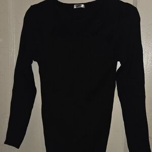 Black Ribbed Long Sleeve Sweater